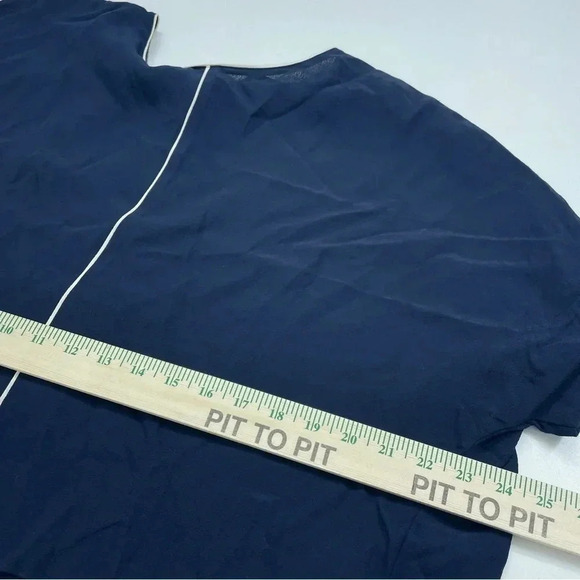 Zara Basic Womens Size XS Navy Blue short sleeve blouse 1511 - Picture 8 of 9